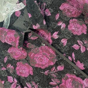 Floral Black and Pink Women's Jacket